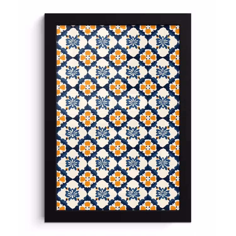 Poster met lijst - Klassiek - Geometrisch - Blauw — 1
