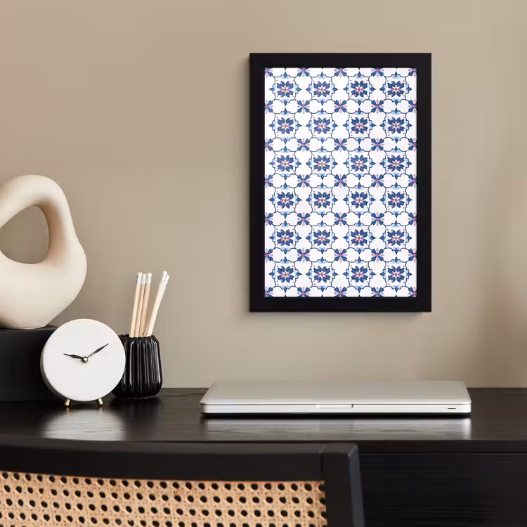 Poster met lijst - Modern - Patroon - Blauw - Roze — 3