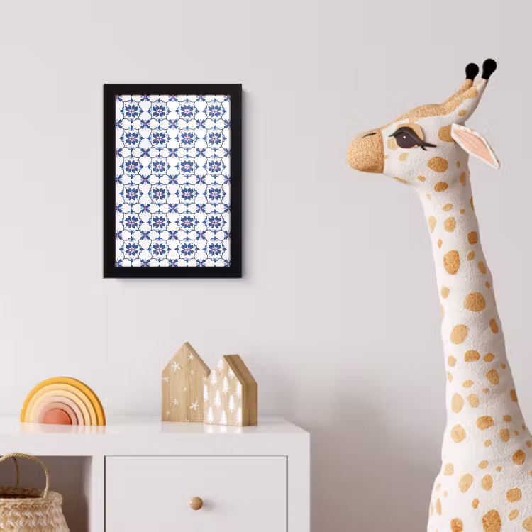 Poster met lijst - Modern - Patroon - Blauw - Roze — 5