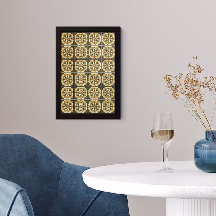 Poster met lijst - Ornament - Patroon - Groen — 2