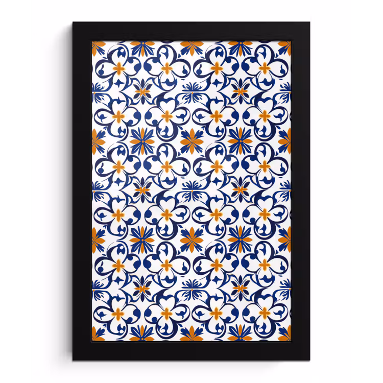 Poster met lijst - Patroon - Modern - Kleurrijk — 1