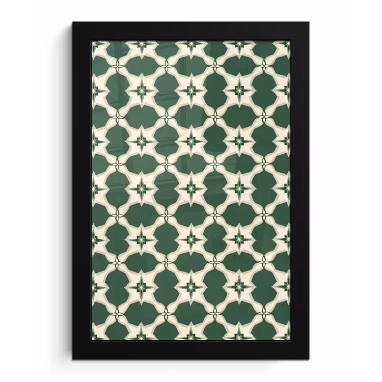 Poster met lijst - Tegel - Klassiek - Groen — 1