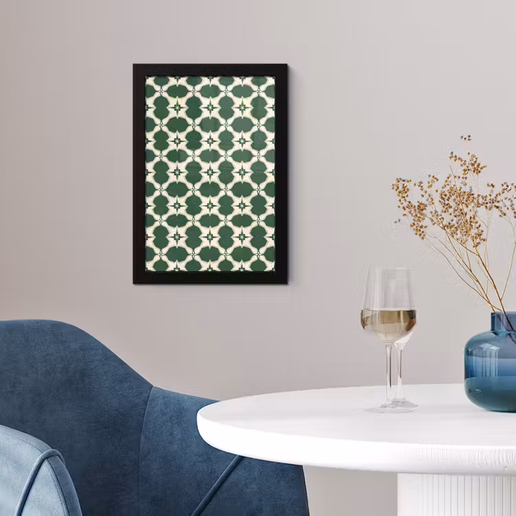 Poster met lijst - Tegel - Klassiek - Groen — 2