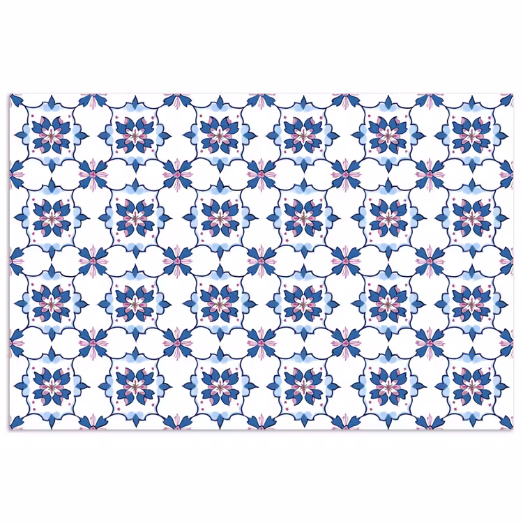 Poster - Modern - Patroon - Blauw - Roze — 1