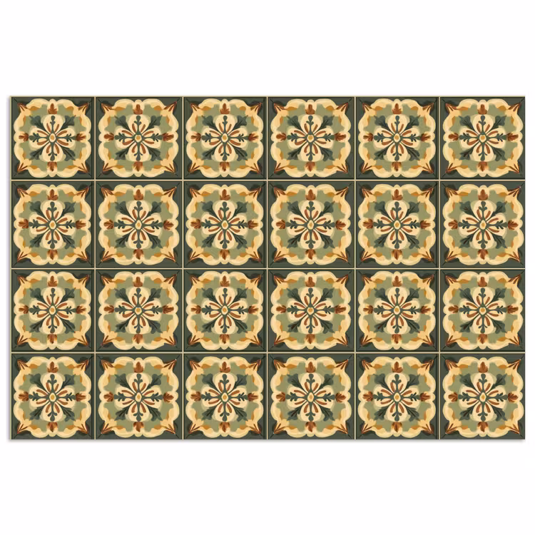 Poster - Ornament - Patroon - Groen — 1