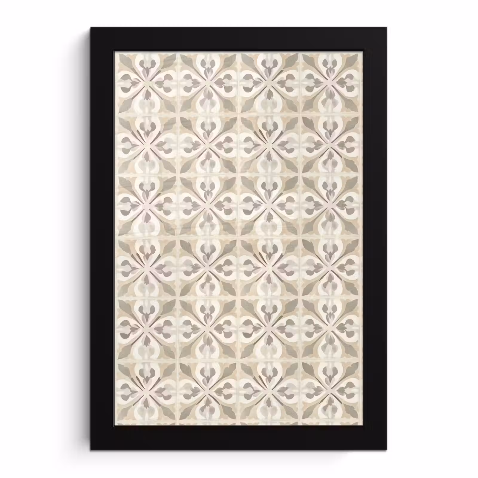 Poster met lijst - Tegel - Motief - Beige — 1