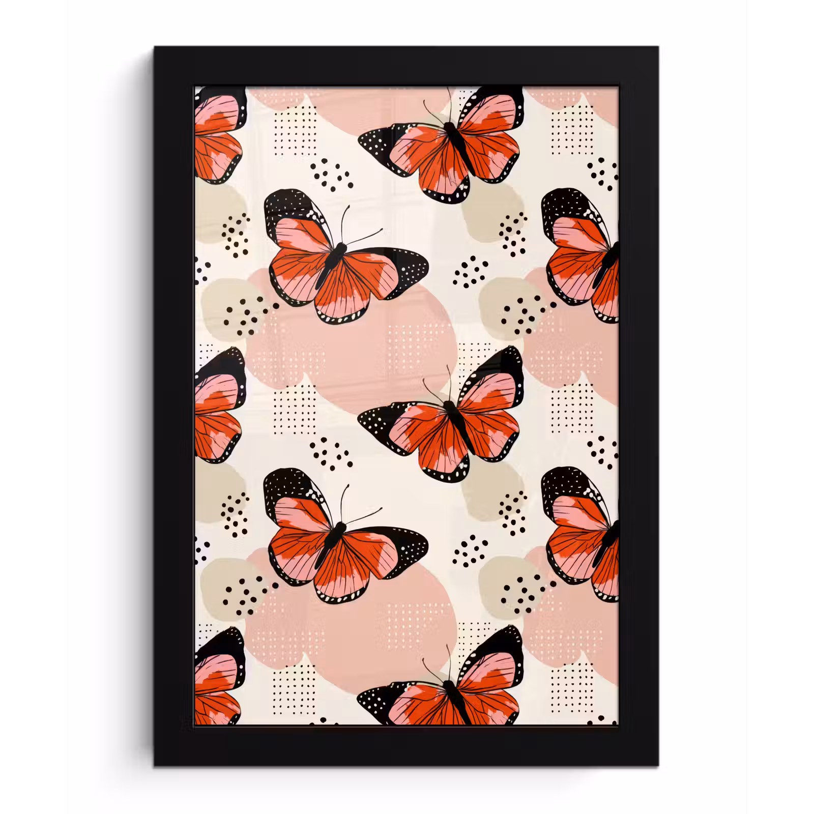 Poster met lijst - Vlinders - Retro - Kleurrijk — 1