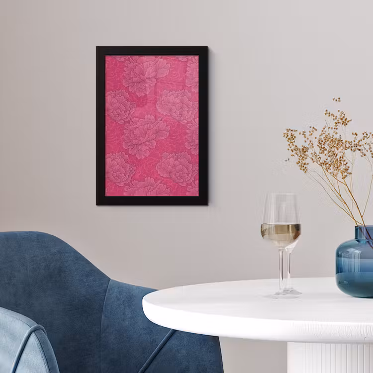 Poster met lijst - Pioenrozen - Energiek - Roze — 2