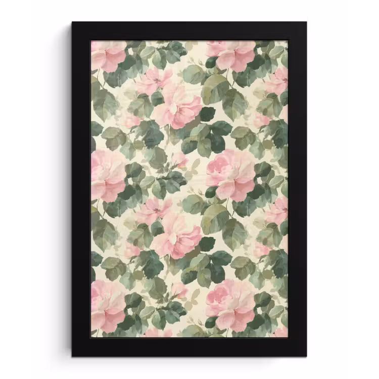 Poster met lijst - Rozen - Botanisch - Roze — 1