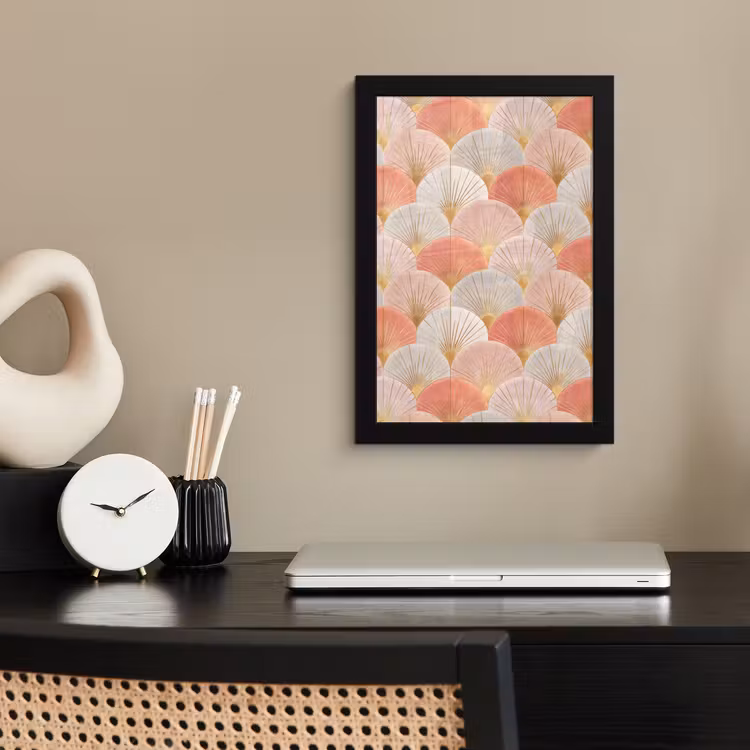 Poster met lijst - Waaiers - Goud - Roze — 3