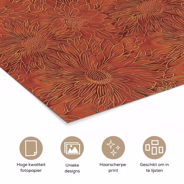 Poster - Oosters - Bloemen - Terracotta — 5
