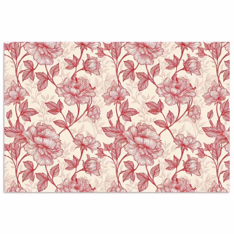 Poster - Pioenrozen - Modern - Rood — 1