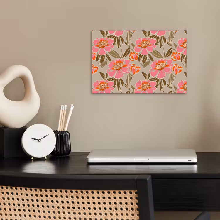 Poster - Pioenrozen - Patroon - Roze — 2