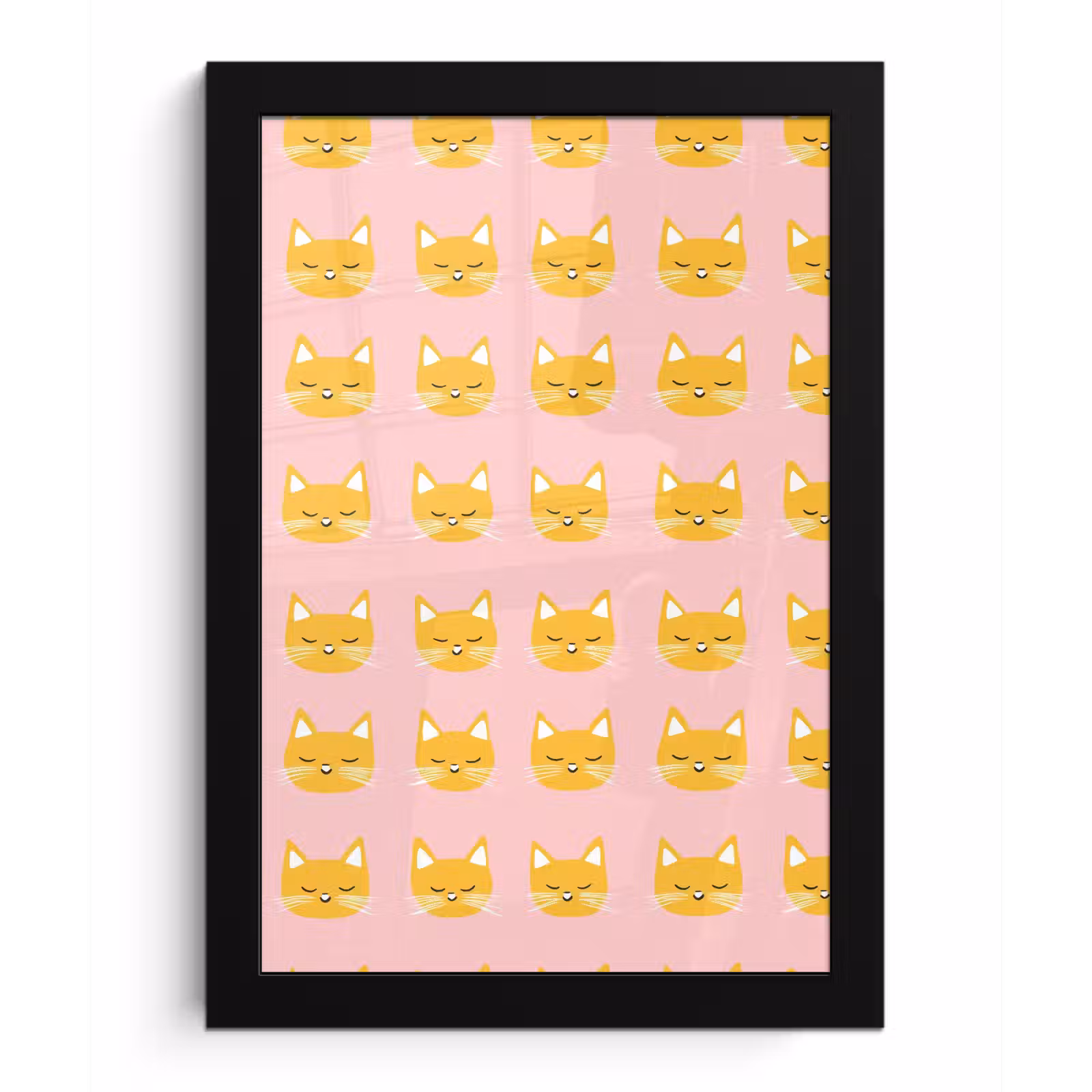 Poster met lijst - Katten - Patroon - Roze — 1