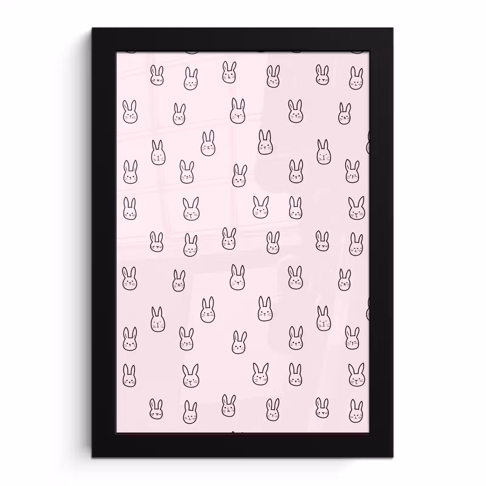 Poster met lijst - Konijnen - Minimalistisch - Roze — 1