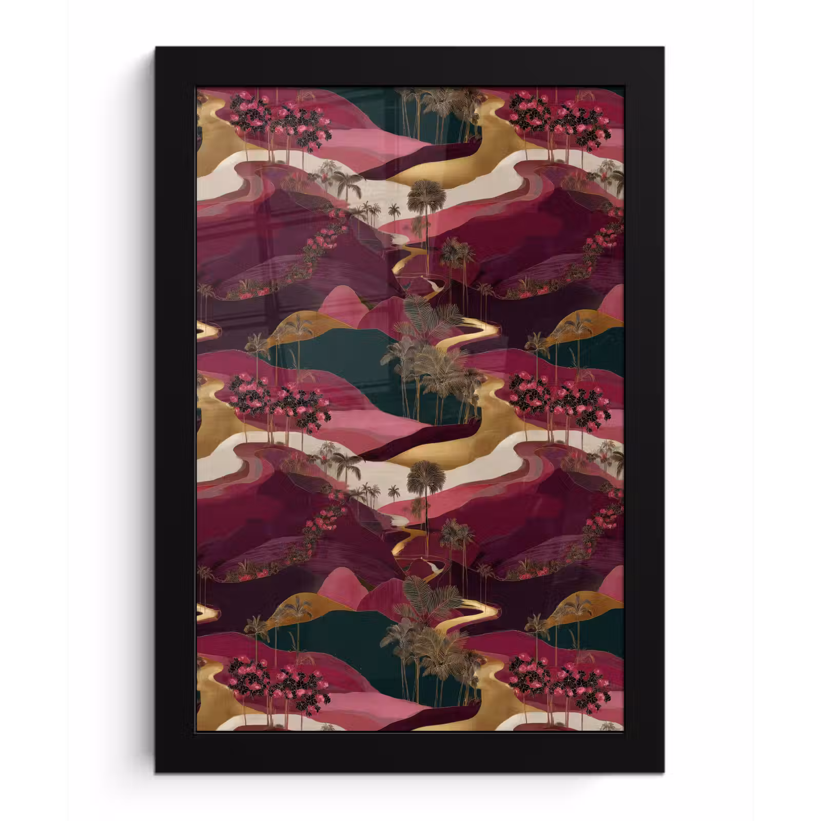 Poster met lijst - Magisch - Palmbomen - Goud — 1