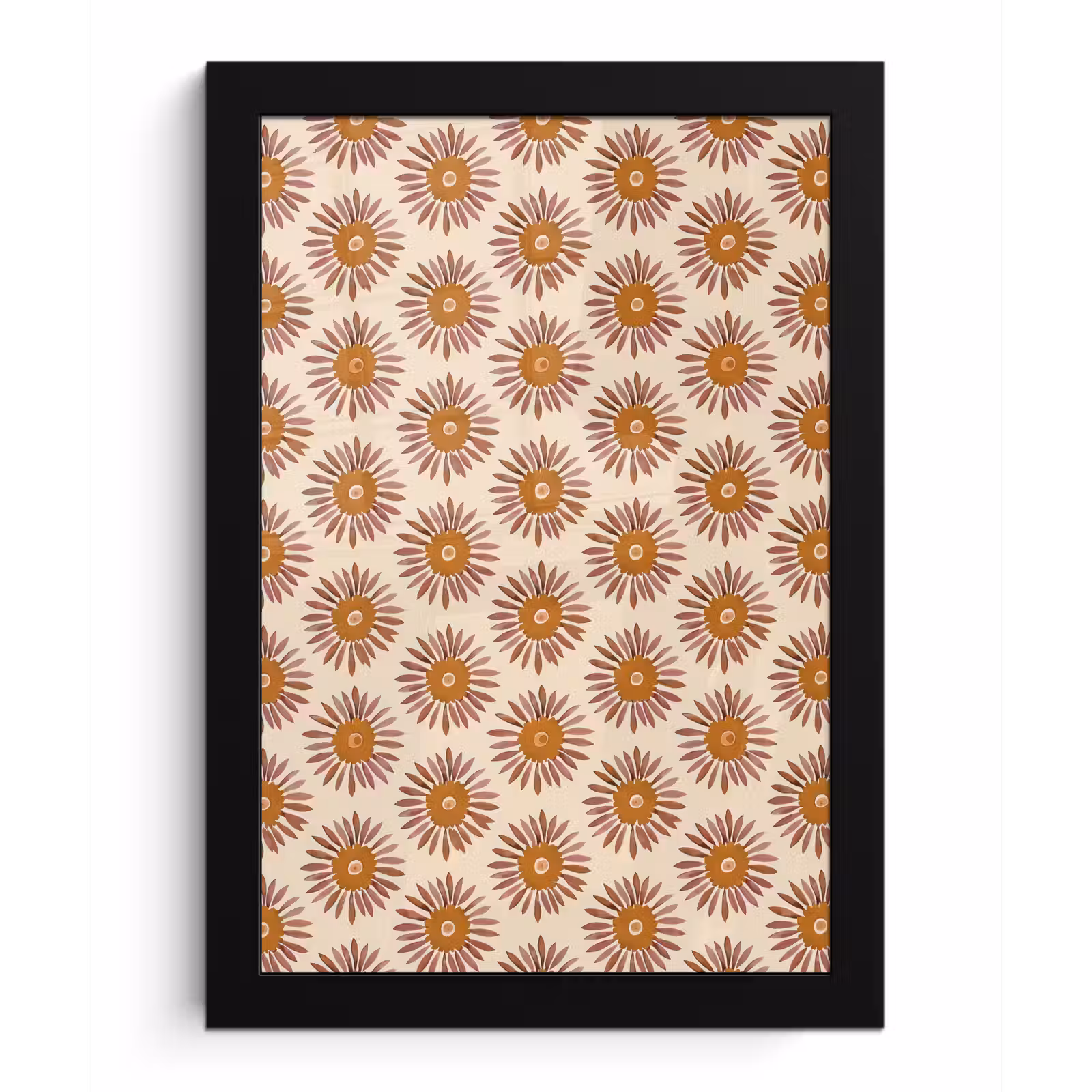 Poster met lijst - Patroon - Retro - Bruin — 1