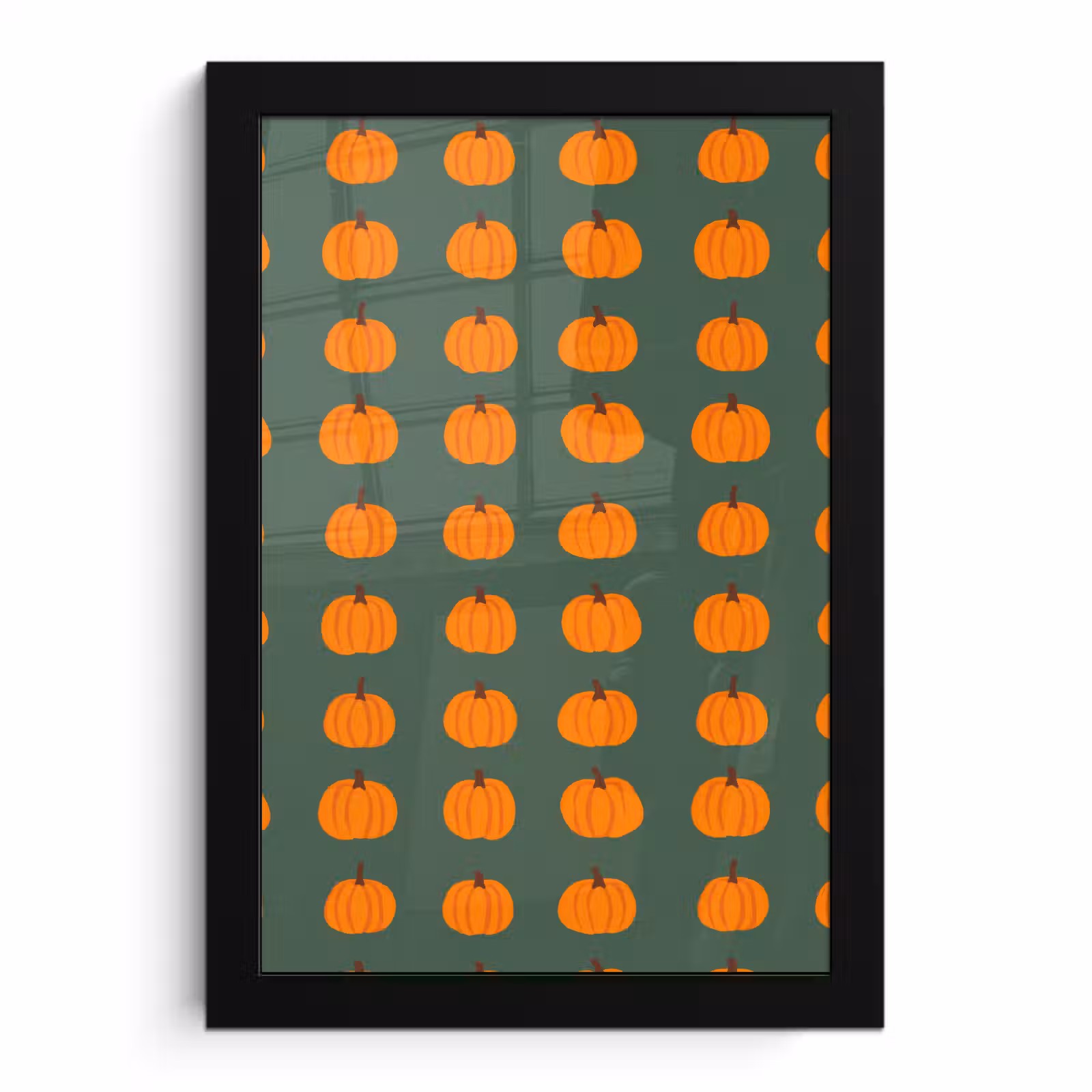 Poster met lijst - Pompoen - Patroon - Oranje — 1
