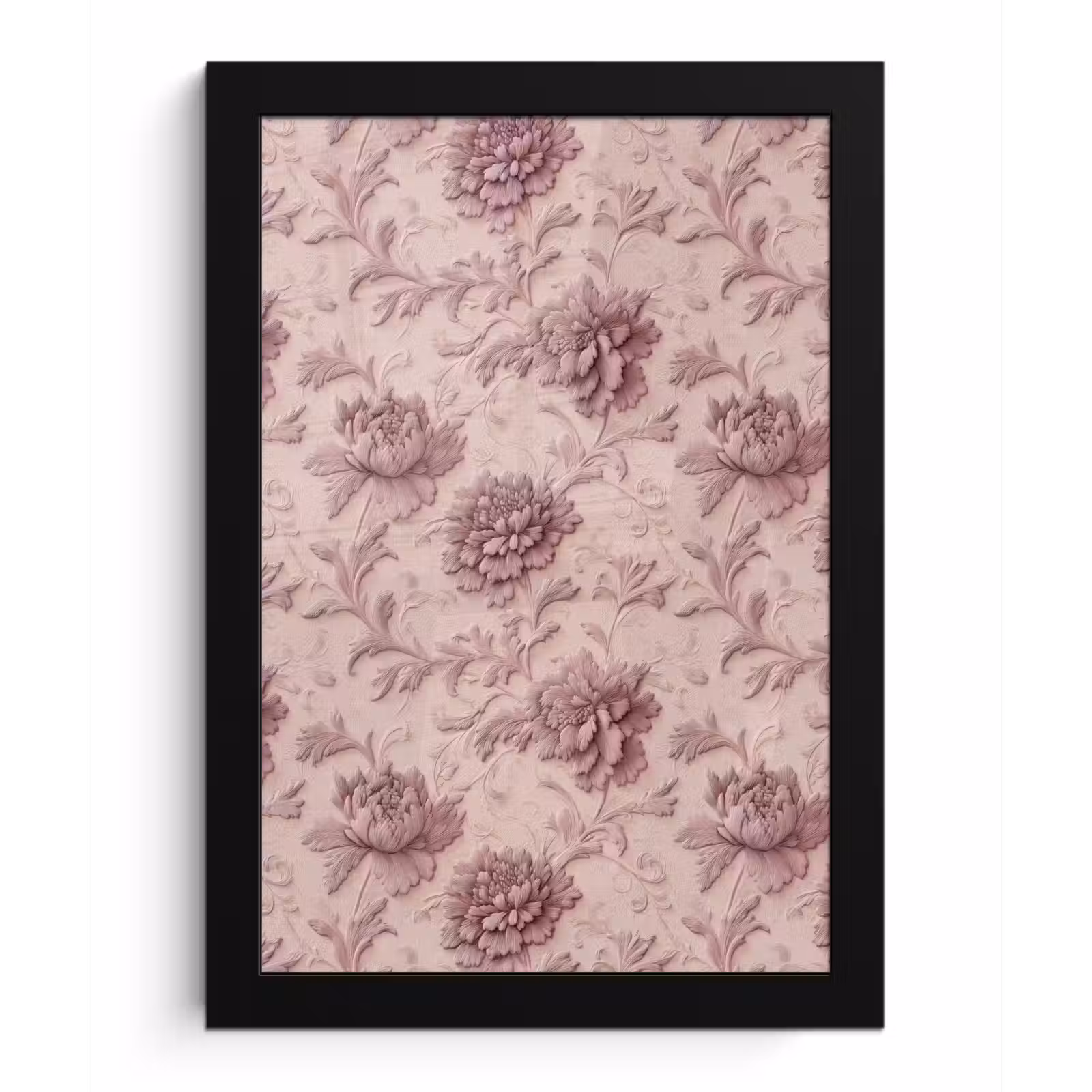 Poster met lijst - Reliëf - Pioenrozen - Roze — 1
