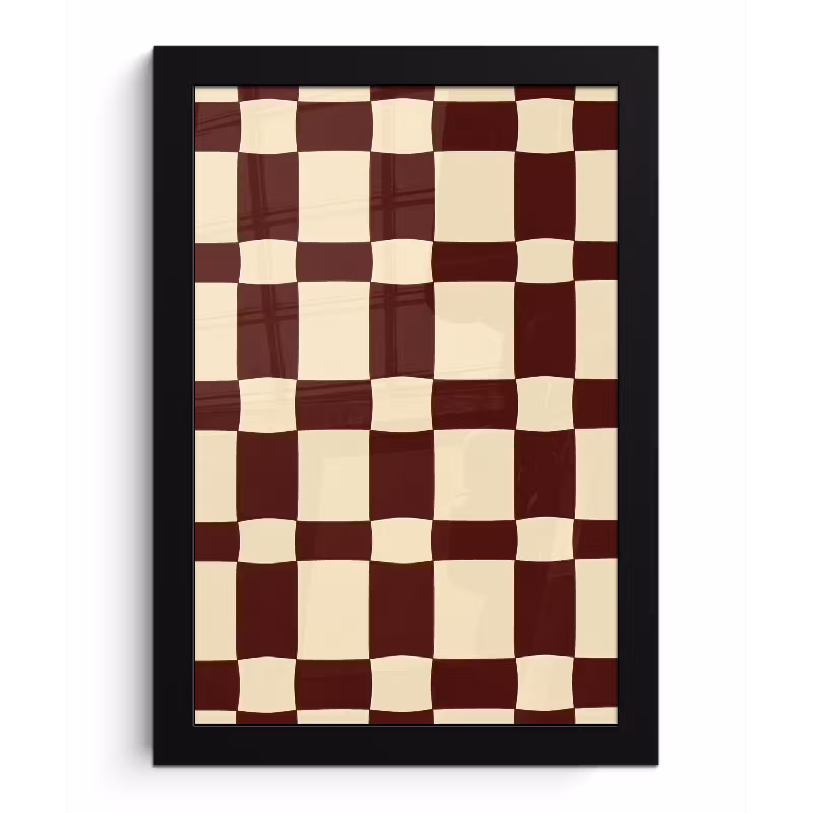 Poster met lijst - Retro - Patroon - Bruin — 1