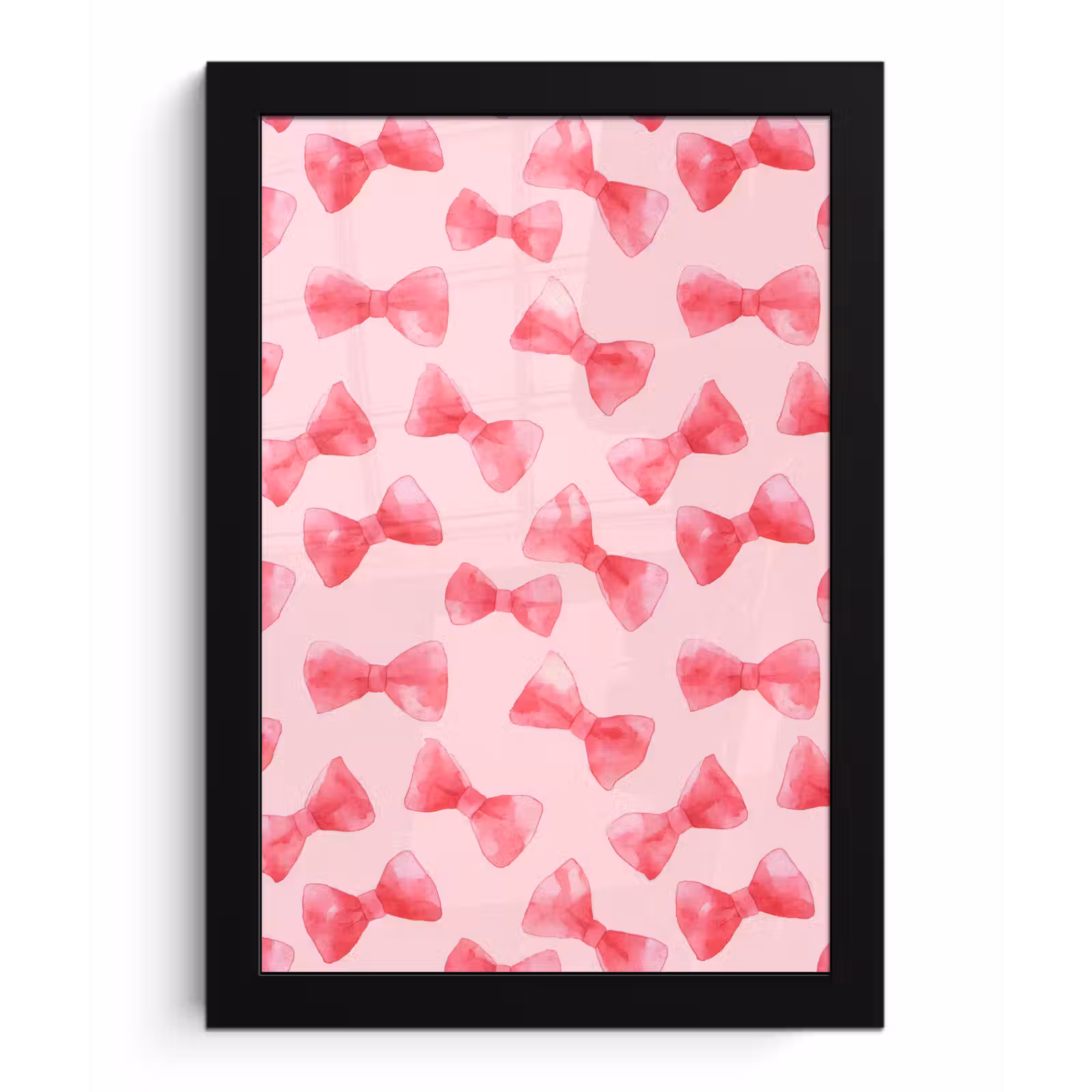 Poster met lijst - Strikken - Aquarel - Roze — 1