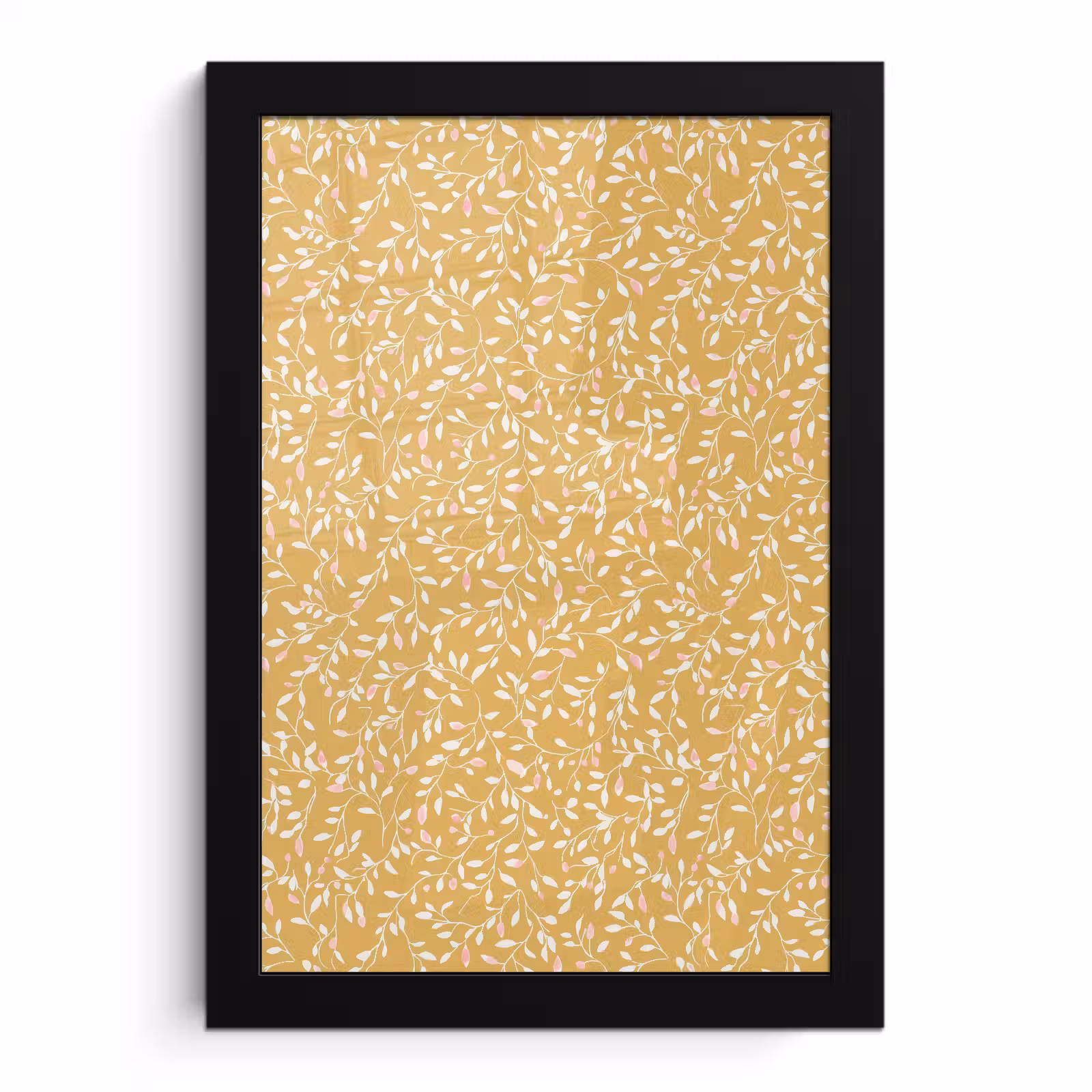 Poster met lijst - Takjes - Patroon - Oker — 1