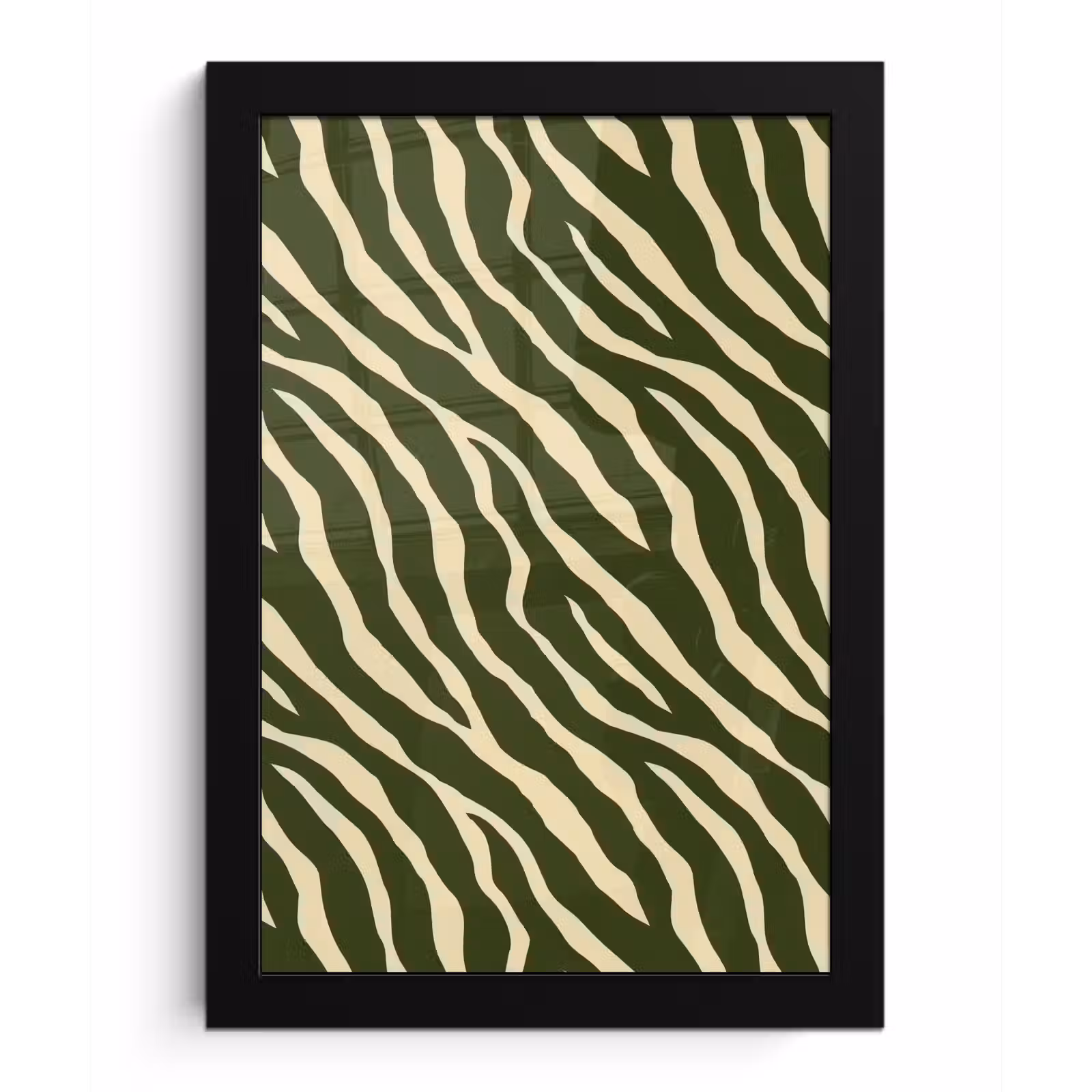Poster met lijst - Zebra - Patroon - Groen — 1