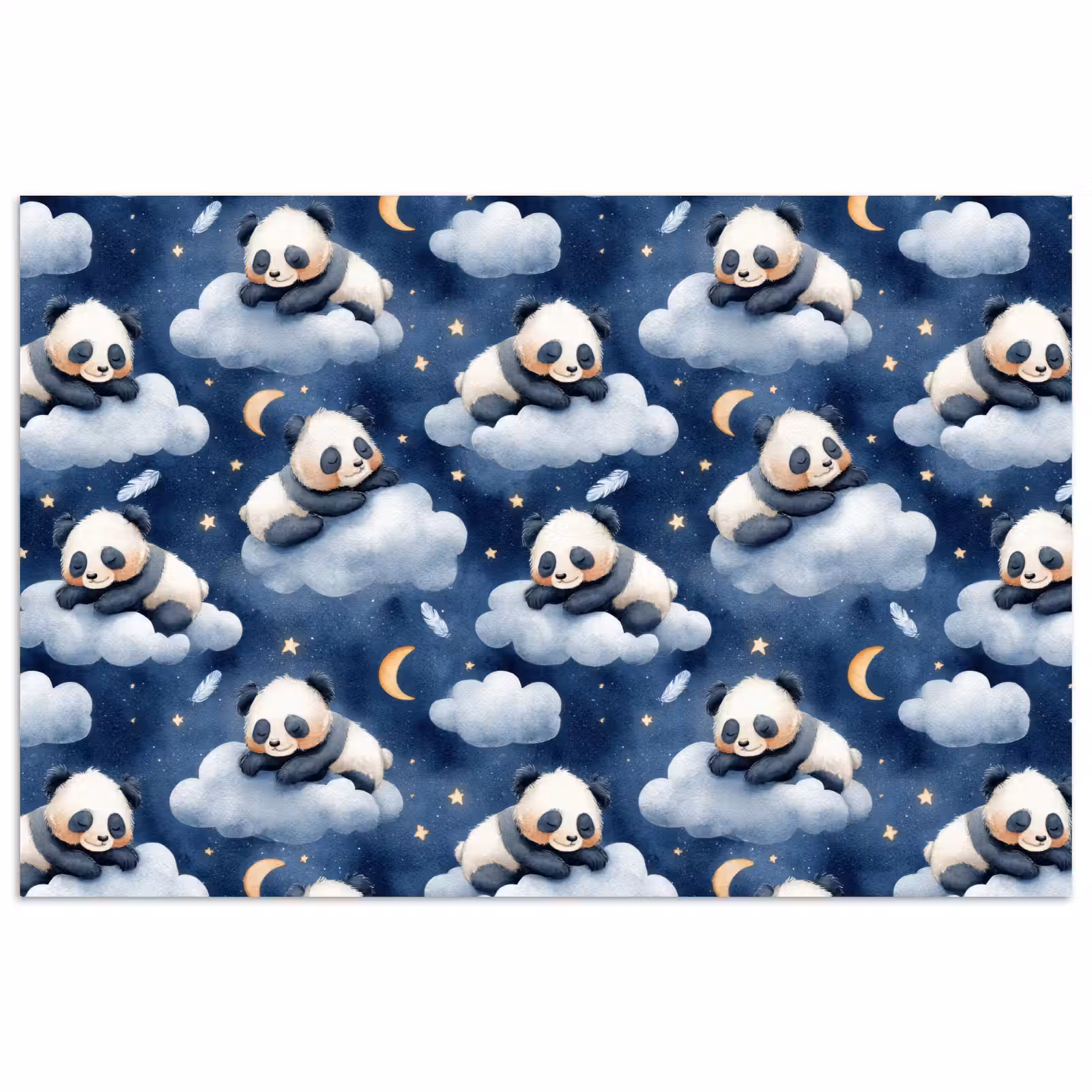 Poster - Panda's - Slapen - Blauw — 1