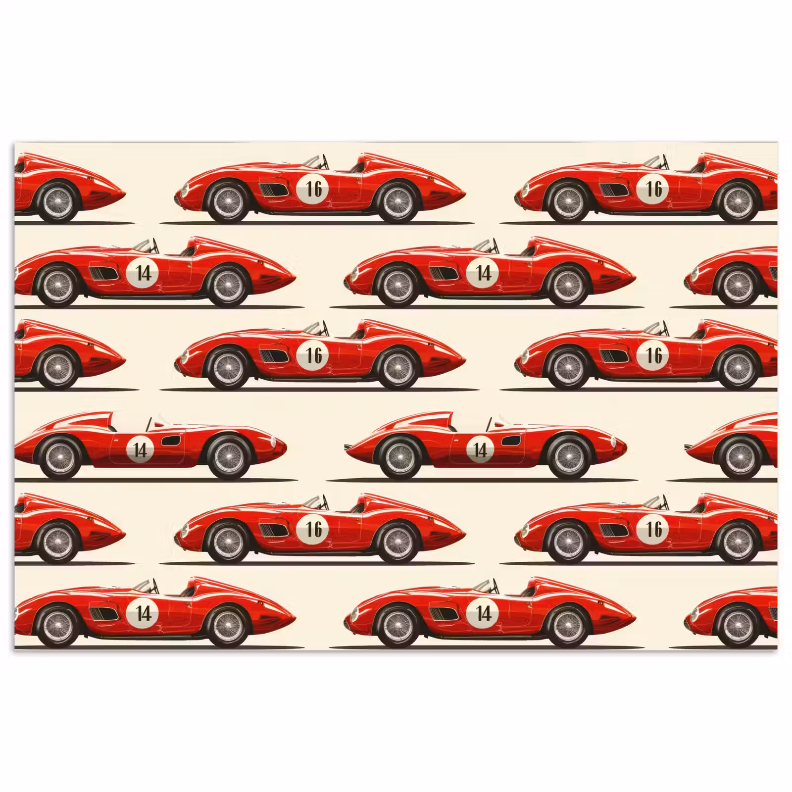 Poster - Raceauto - Retro - Rood — 1