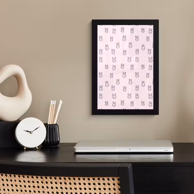 Poster met lijst - Konijnen - Minimalistisch - Roze — 3