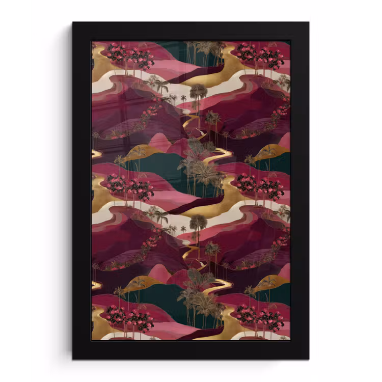 Poster met lijst - Magisch - Palmbomen - Goud — 1