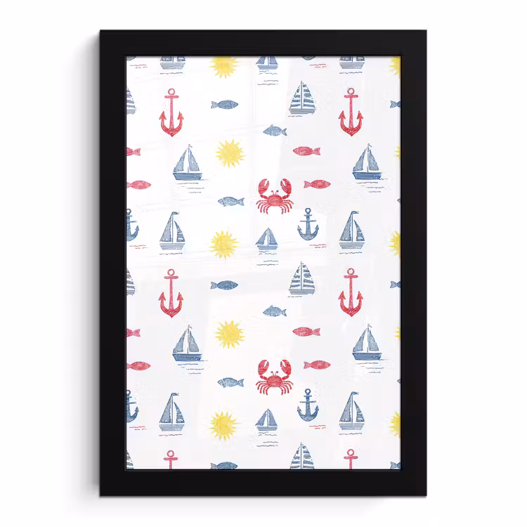 Poster met lijst - Nautisch - Illustraties - Kleurrijk — 1