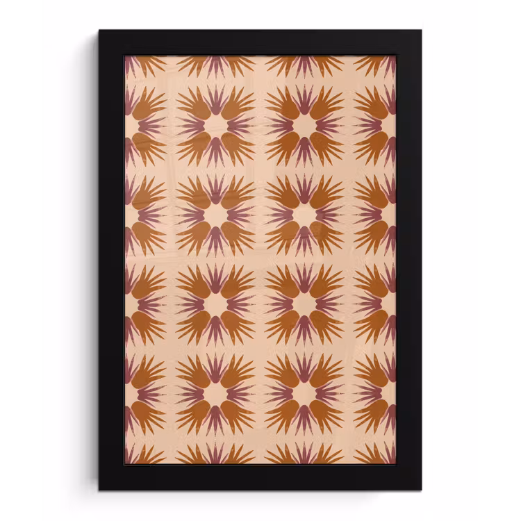 Poster met lijst - Ornament - Patroon - Oker — 1
