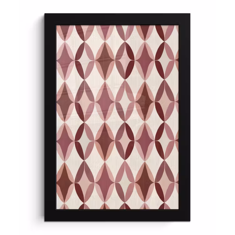 Poster met lijst - Ovaal - Textuur - Roze — 1