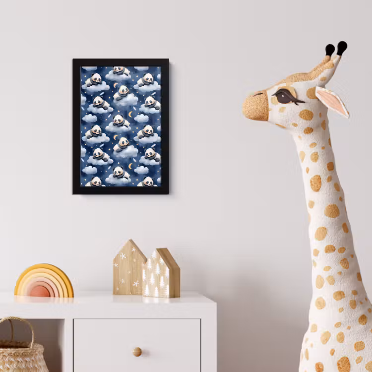 Poster met lijst - Panda's - Slapen - Blauw — 5