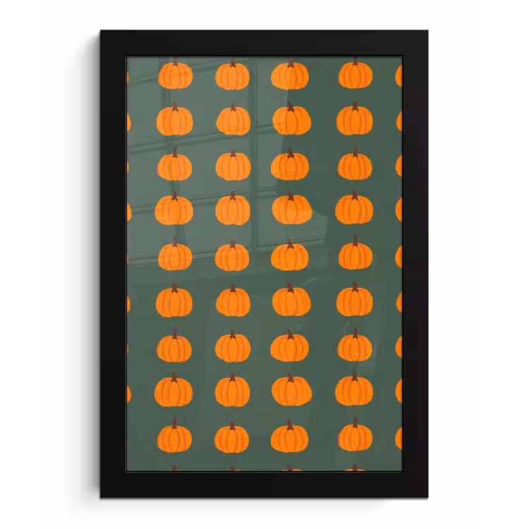 Poster met lijst - Pompoen - Patroon - Oranje — 1