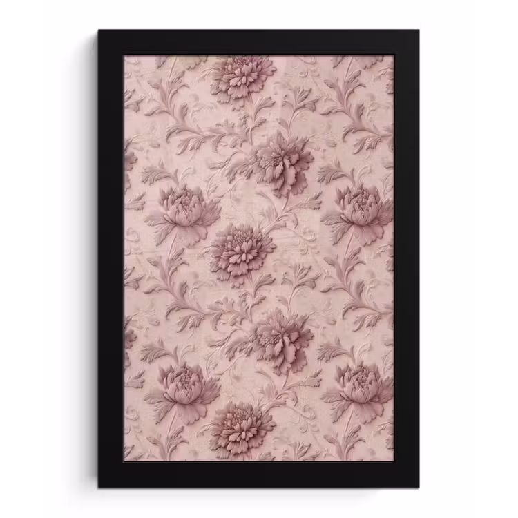 Poster met lijst - Reliëf - Pioenrozen - Roze — 1