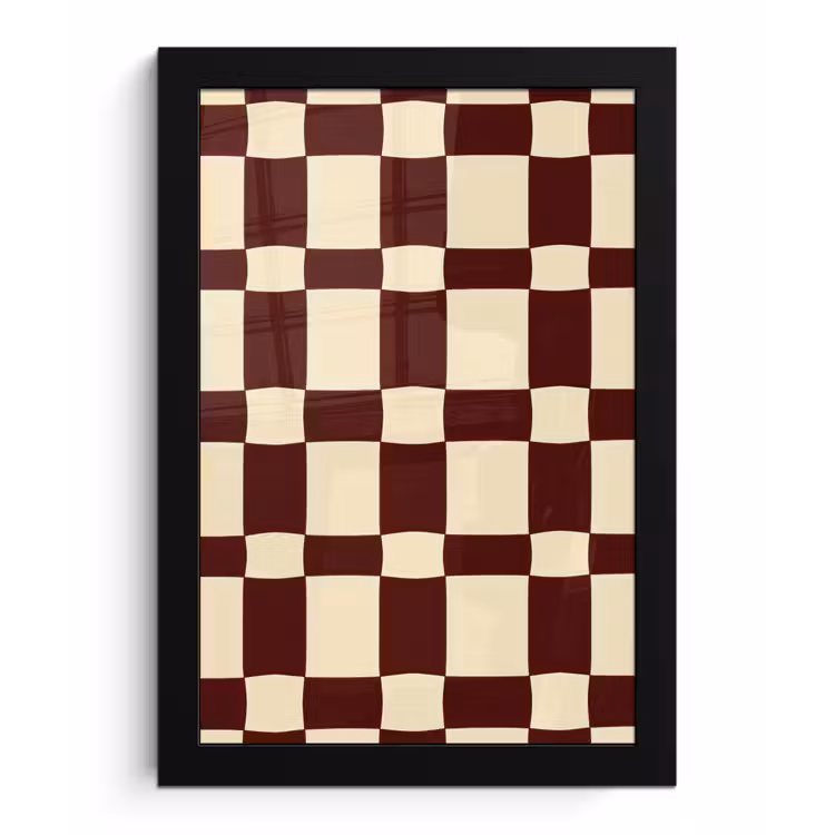 Poster met lijst - Retro - Patroon - Bruin — 1