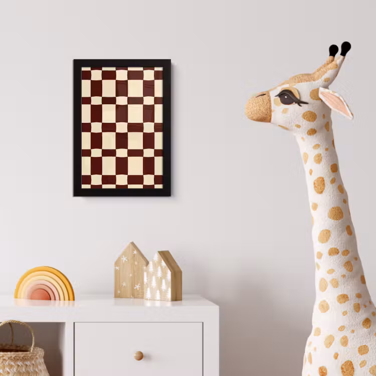 Poster met lijst - Retro - Patroon - Bruin — 5