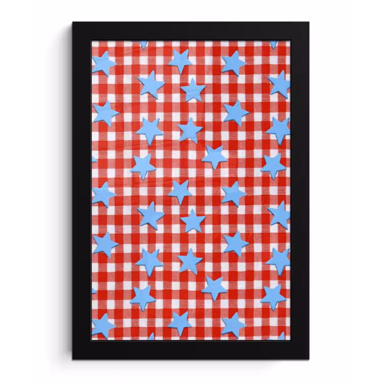 Poster met lijst - Ruit - Sterren - Rood — 1