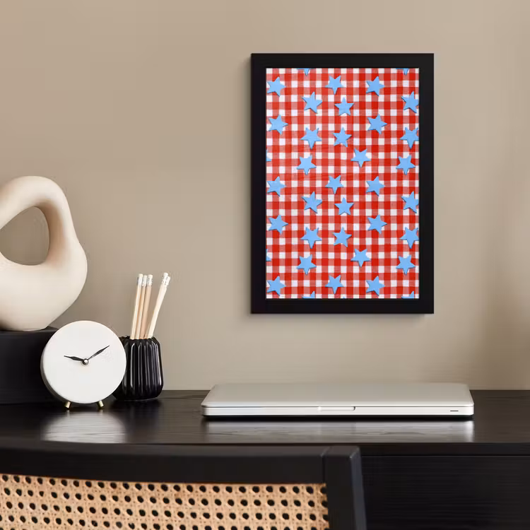 Poster met lijst - Ruit - Sterren - Rood — 3