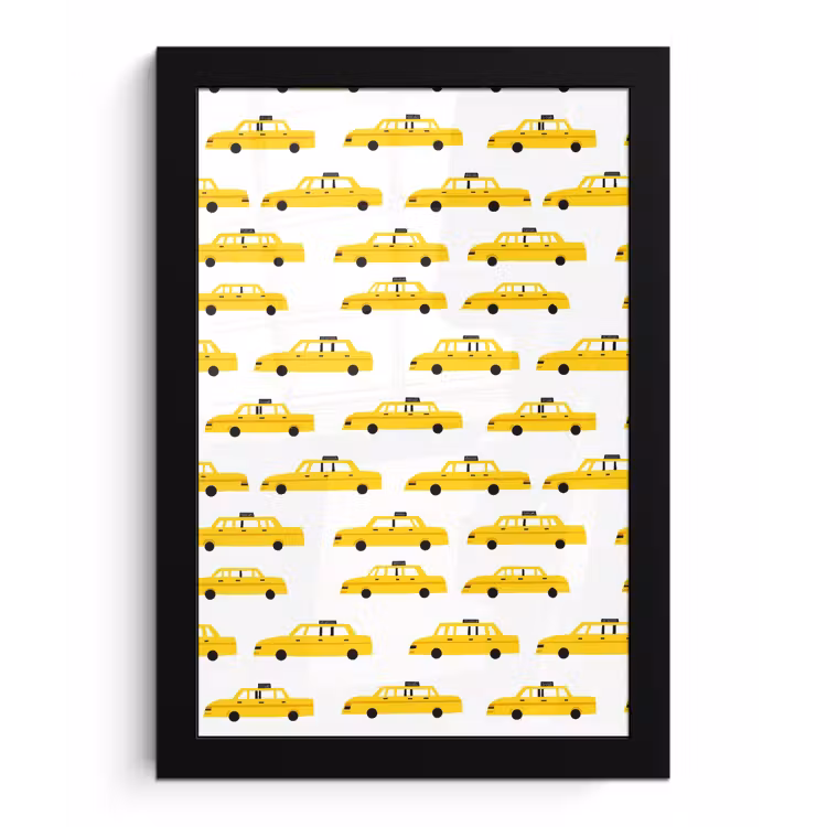 Poster met lijst - Taxi - Iconisch - Geel — 1