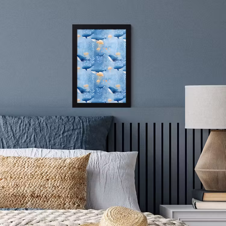 Poster met lijst - Walvissen - Oceaan - Blauw — 4