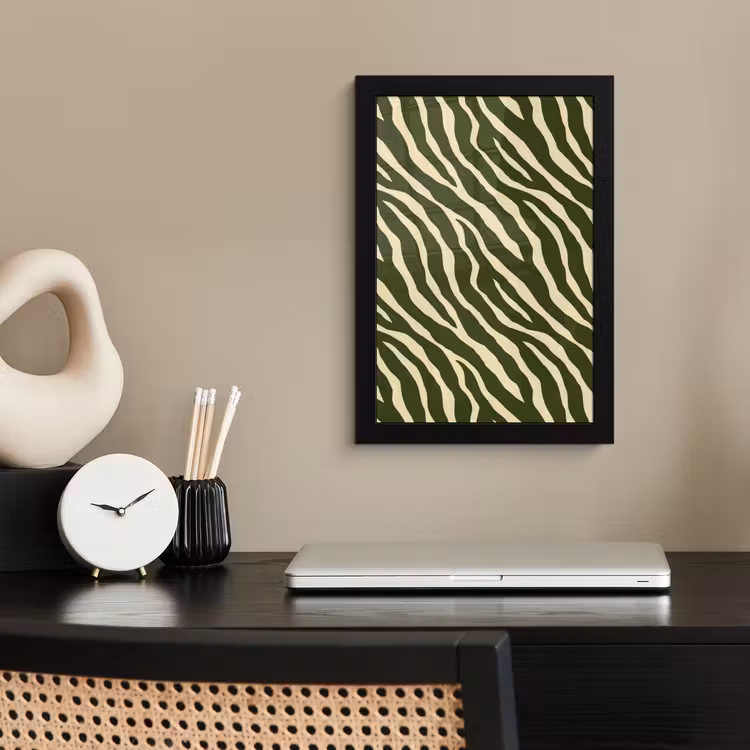 Poster met lijst - Zebra - Patroon - Groen — 3