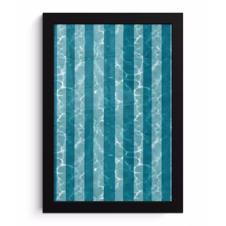 Poster met lijst - Zwembad - Strepen - Groen — 1
