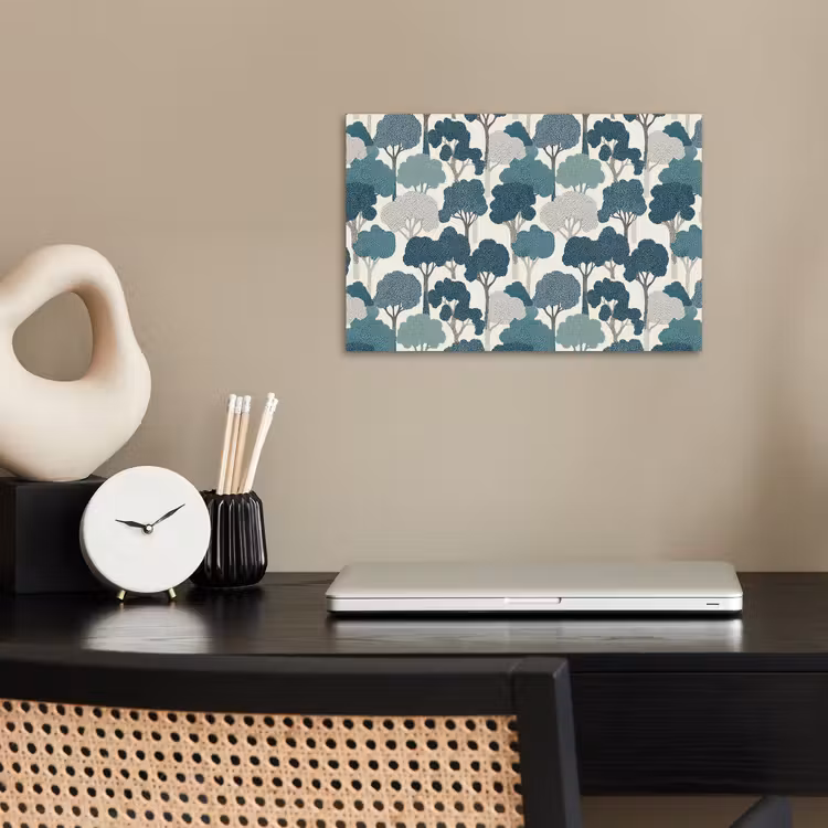 Poster - Modern - Bomen - Bos - Patroon - Blauw — 2