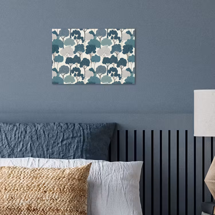 Poster - Modern - Bomen - Bos - Patroon - Blauw — 3