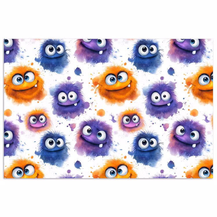 Poster - Monstertjes - Aquarel - Kleurrijk — 1