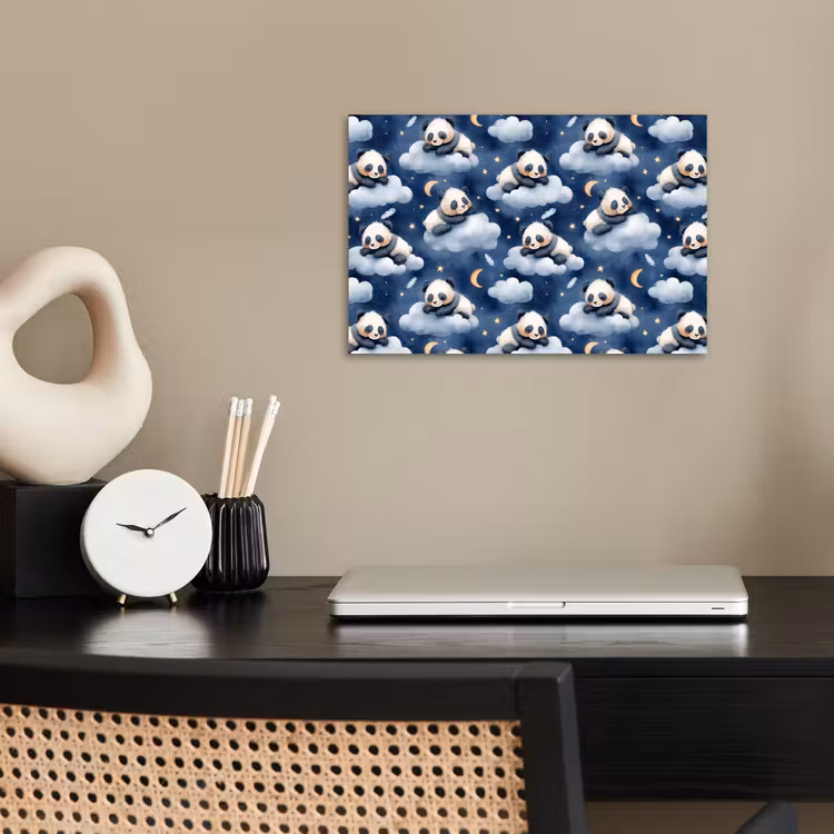 Poster - Panda's - Slapen - Blauw — 2