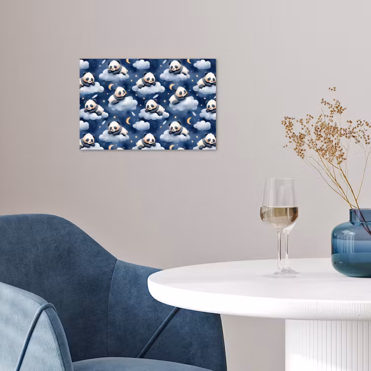 Poster - Panda's - Slapen - Blauw — 4